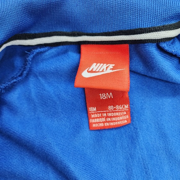 Nike Boys 18 Months Track Suit Zip Up Jacket Logo Jogger Bottoms Blue Gray White - Picture 5 of 7